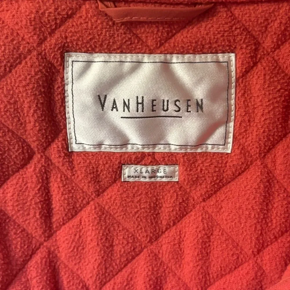 Van Heusen Zip Front Quilted Vest Coral Rose Size XL